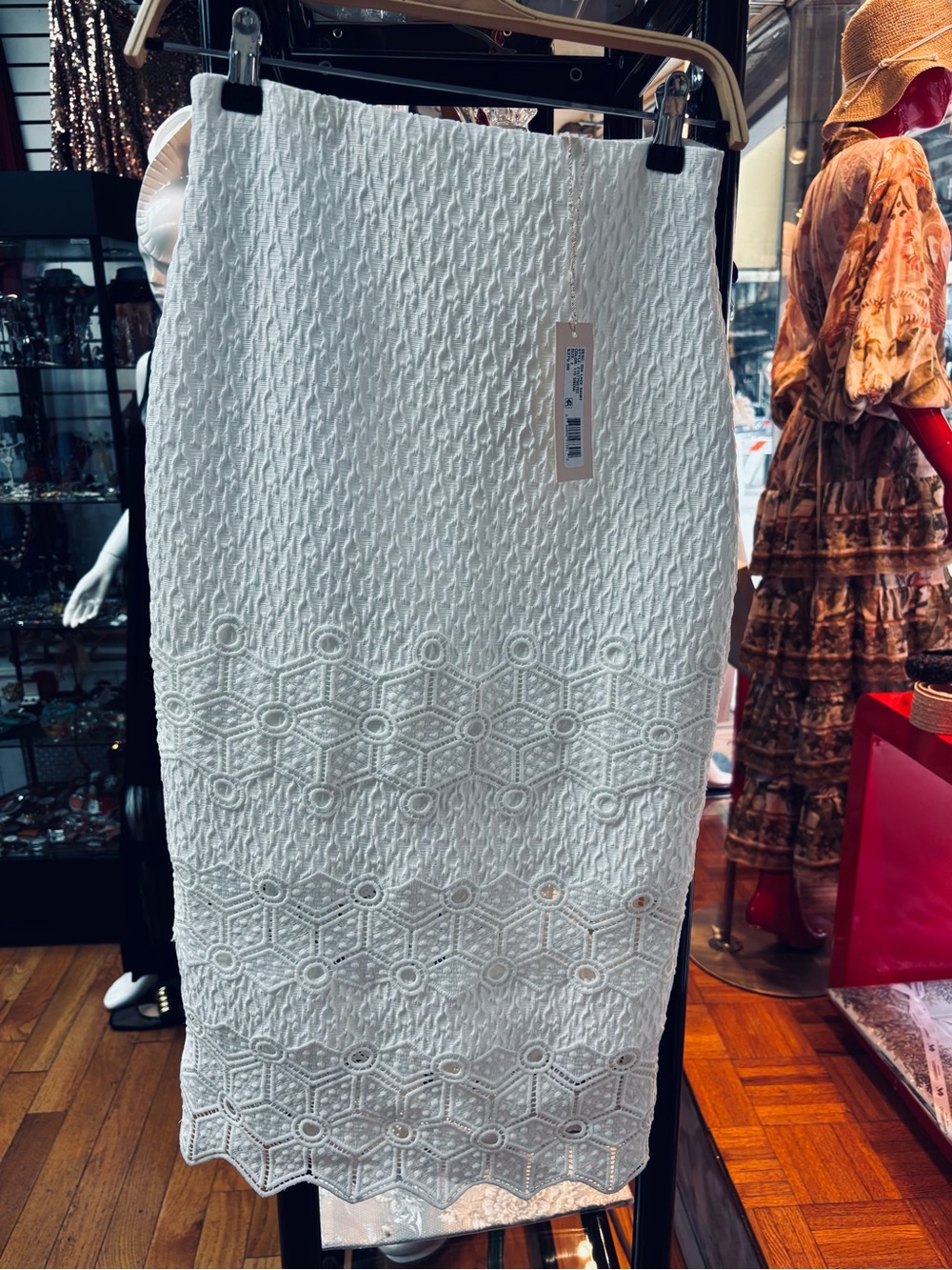 Rebecca Taylor White Lace Midi Skirt